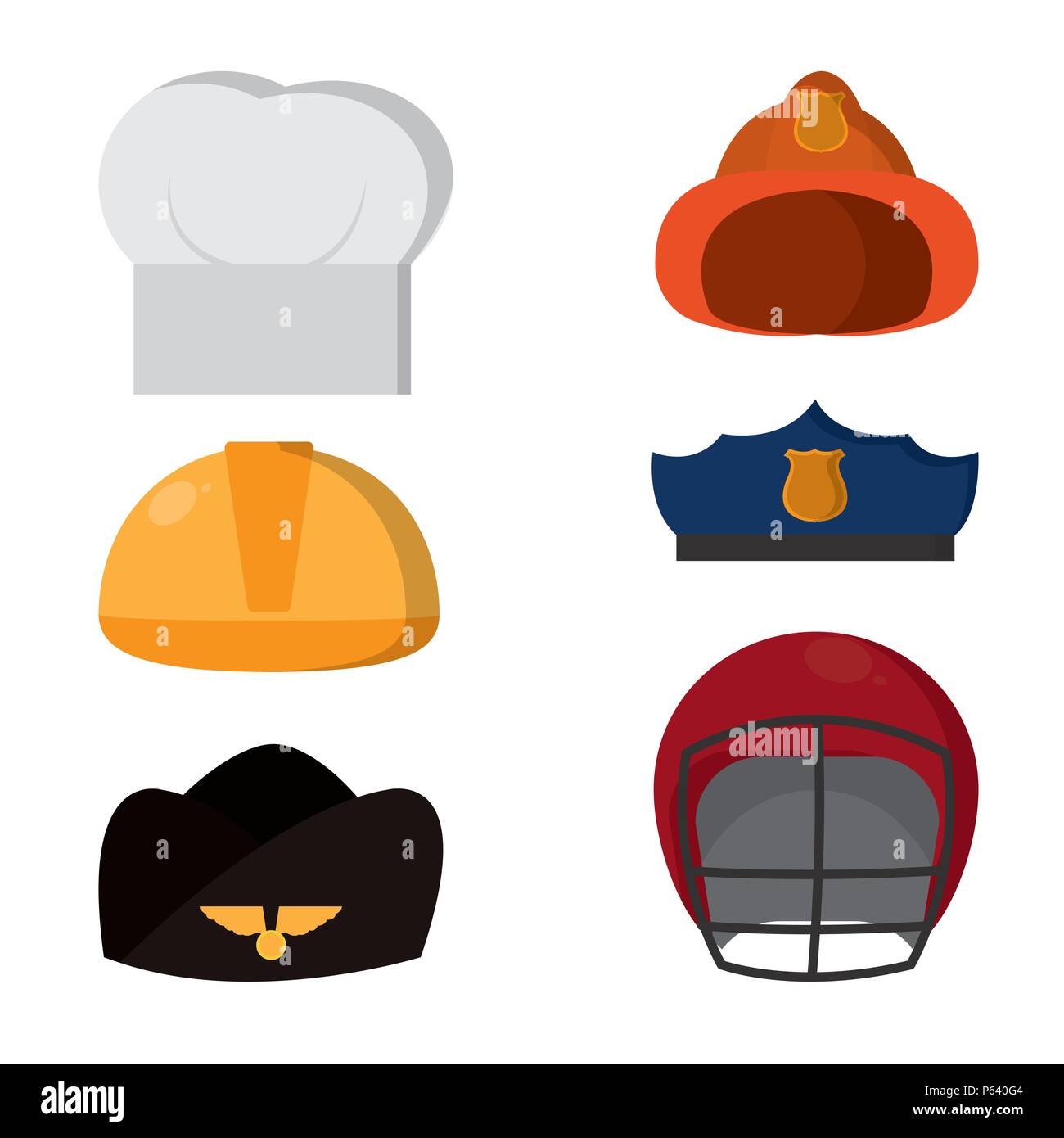 Set of jobs dress hat icons collection vector illustration graphic ...