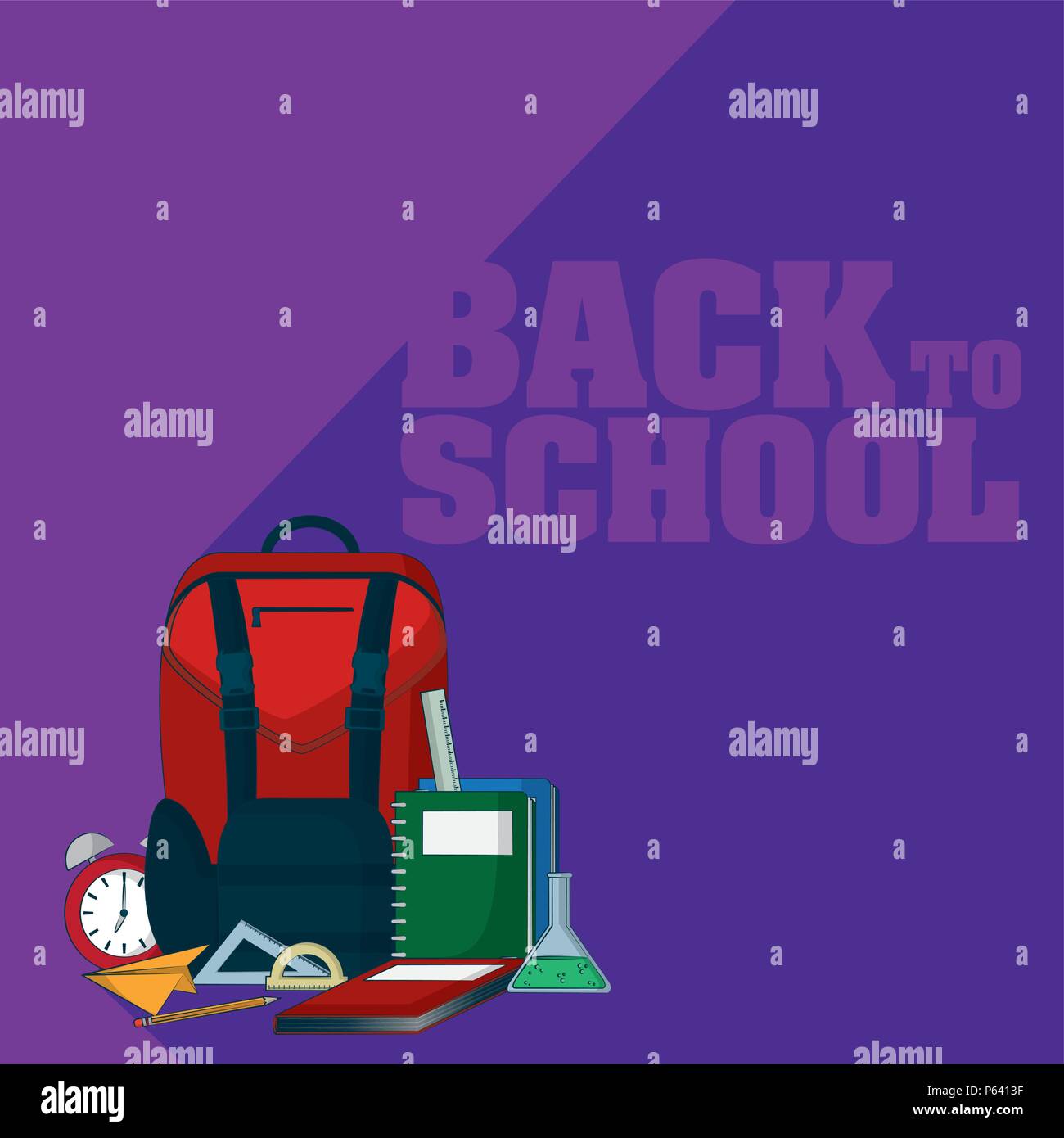 Back to school supplies and elements vector illustration graphic design