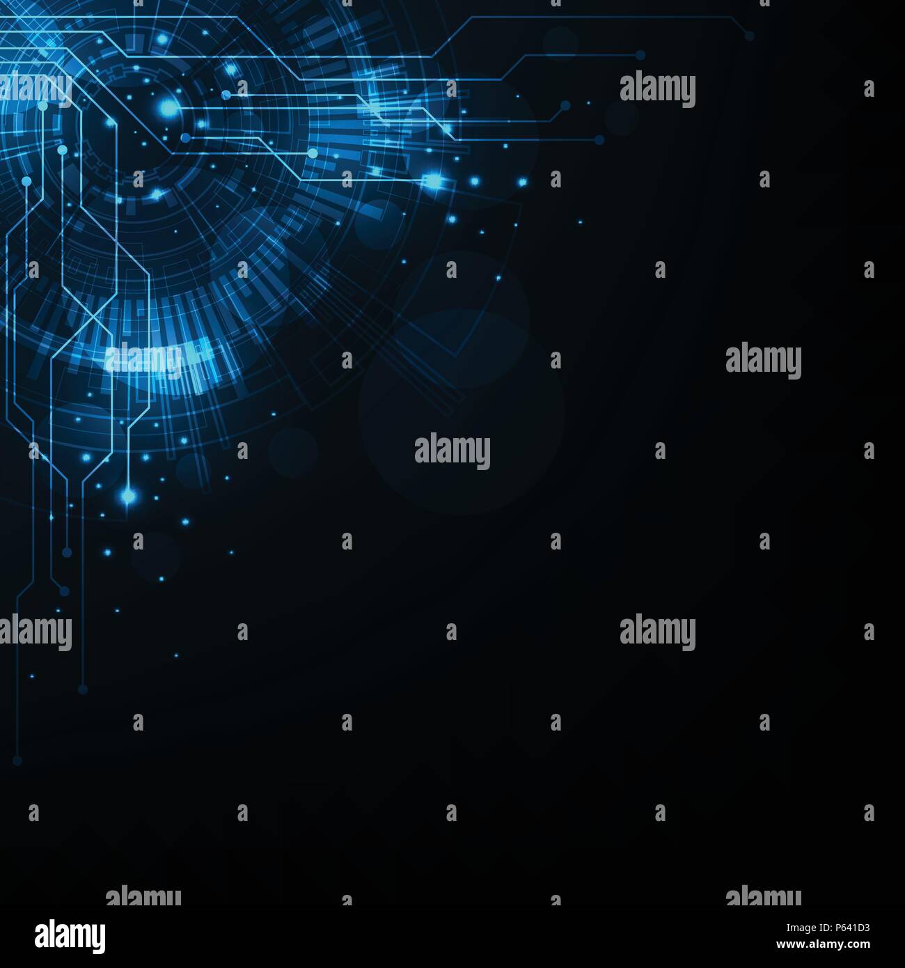 Vector technology circuit design on a dark blue background Stock Vector ...