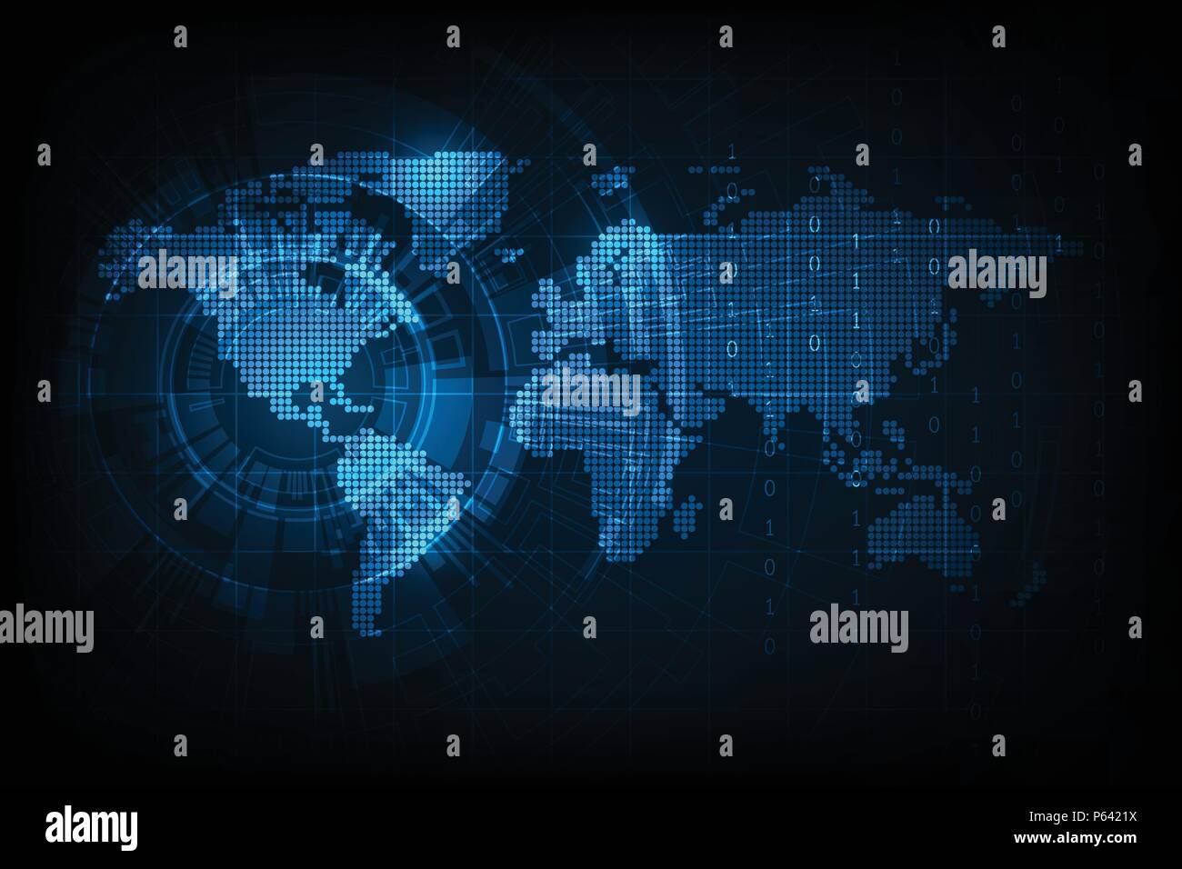 Abstract digital world map Stock Vector Images - Alamy