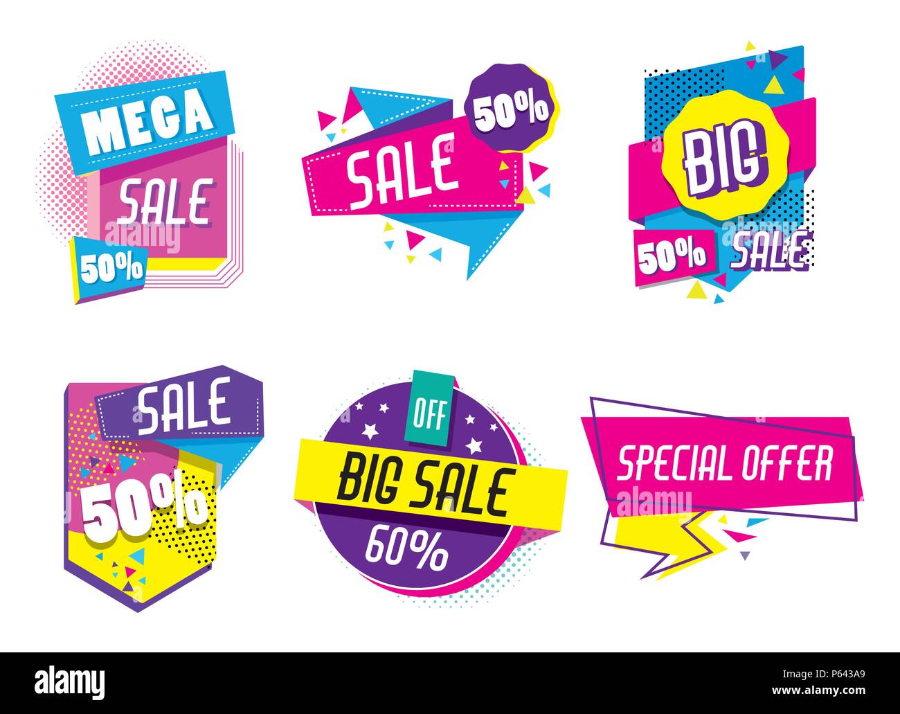 Set of sale shopping poster collection vector illustration graphic