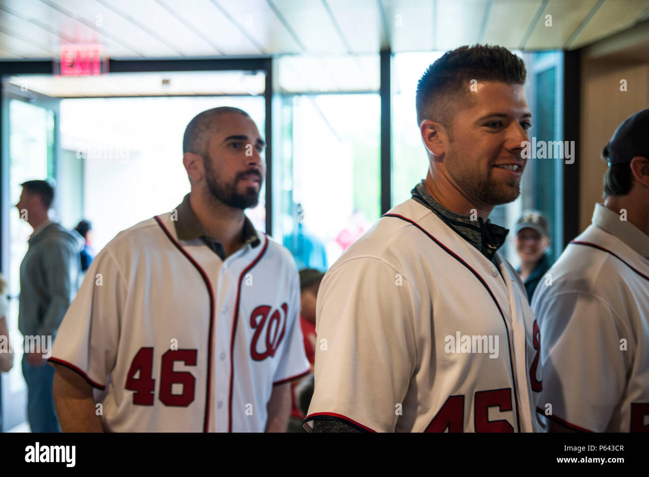 Members of the Washington Nationals visited the USO at Naval Support ...