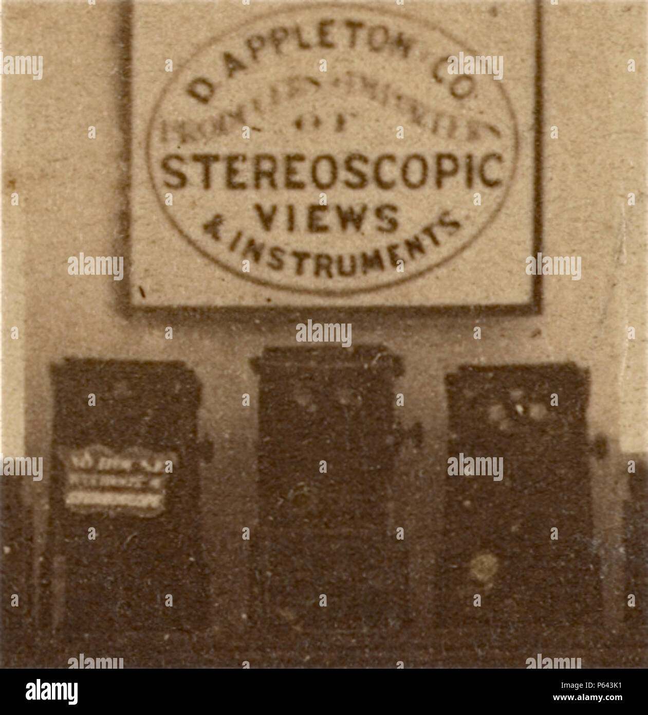 1870s D Appleton & Co stereoscopic views and implements Broadway NYC LC detail3. Stock Photo