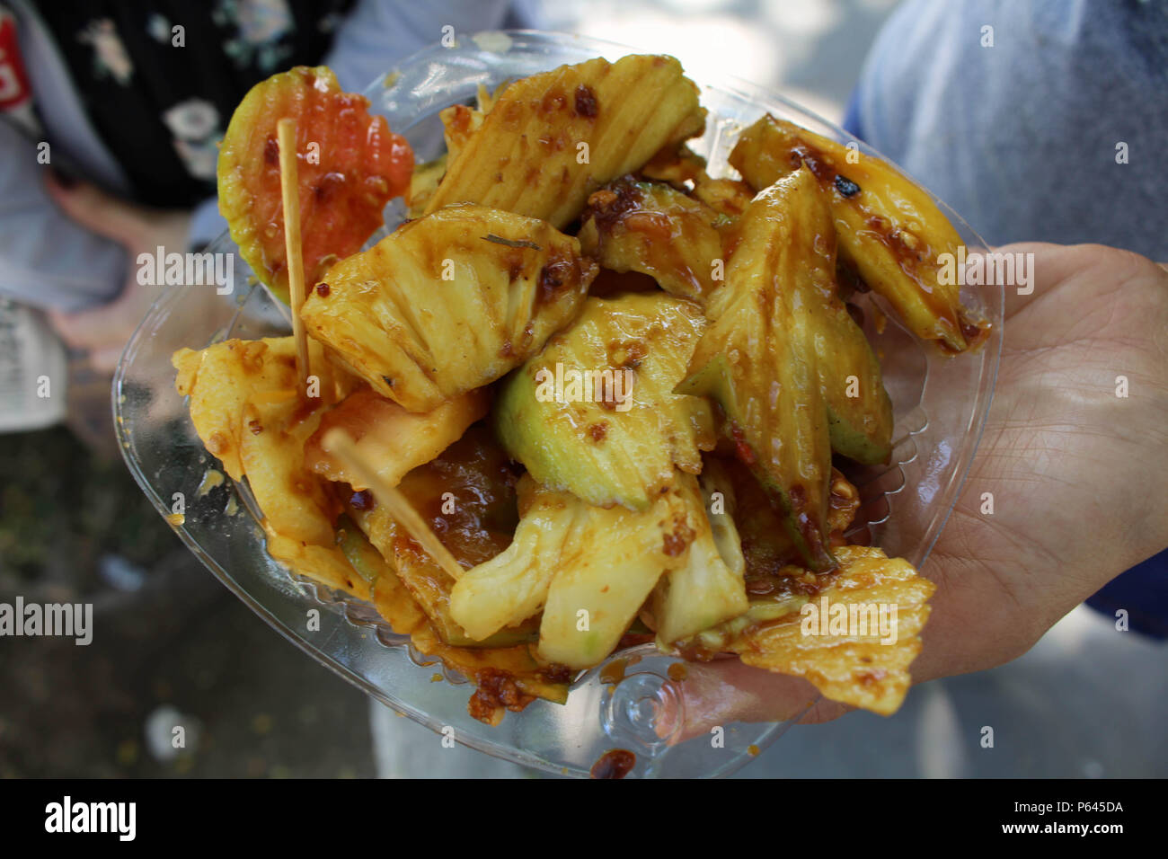 The Southeast Asian fruit salad - called rujak or rojak. Indonesian version. Stock Photo