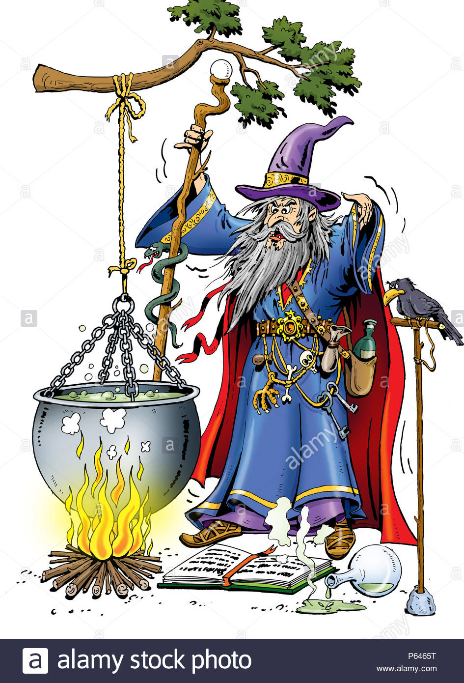 Merlin Wizard And Illustration Stock Photos & Merlin Wizard And