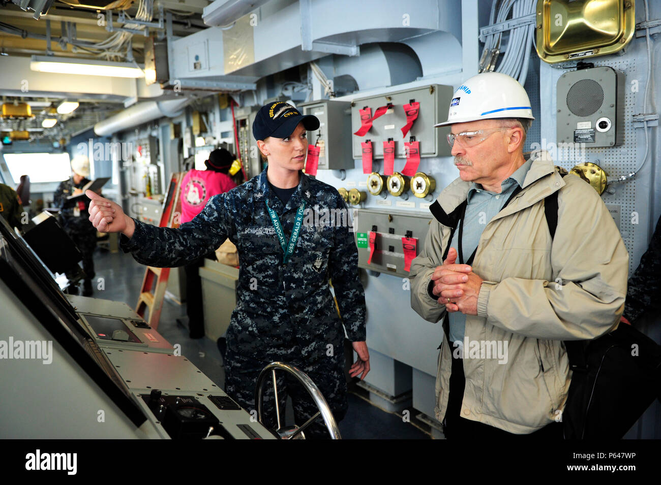 Dr. C. Brown visited the bridge of Pre-Commissioning Unit Gerald R ...