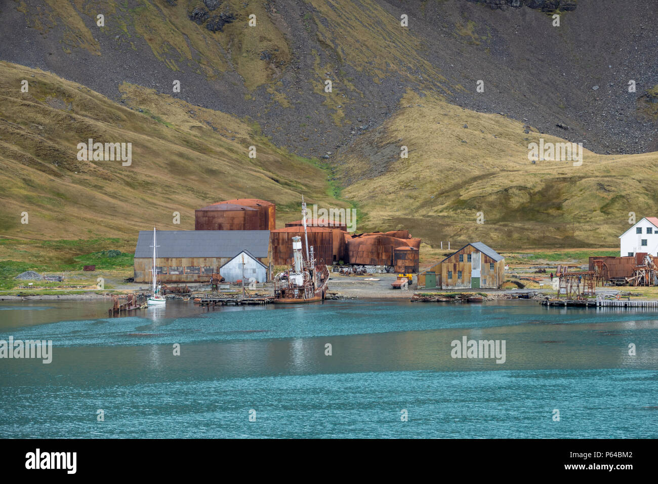 Grytviken whaling station, South Georgia Island Stock Photo