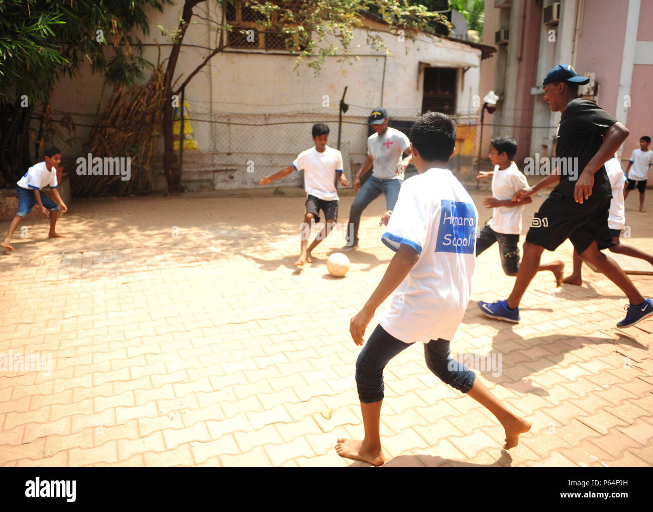 During a community service project at Hamara School in Goa, India, on ...