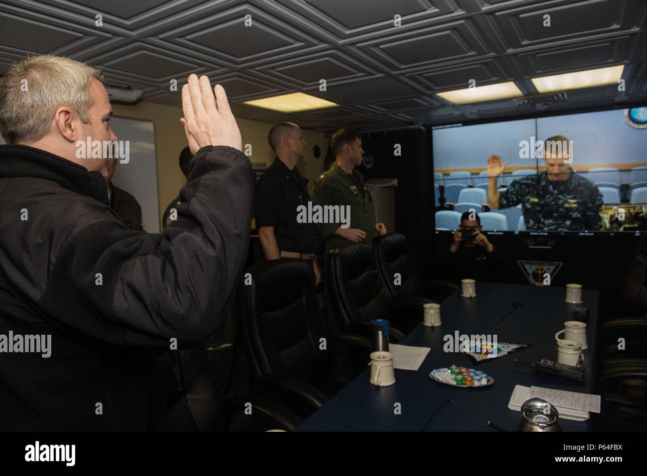 160401NGZ947008 WESTERN PACIFIC OCEAN (April 1, 2016) Vice Adm. Joseph Aucoin, commander, U