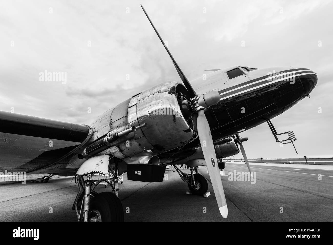 Light cargo and passenger plane Black and White Stock Photos & Images ...