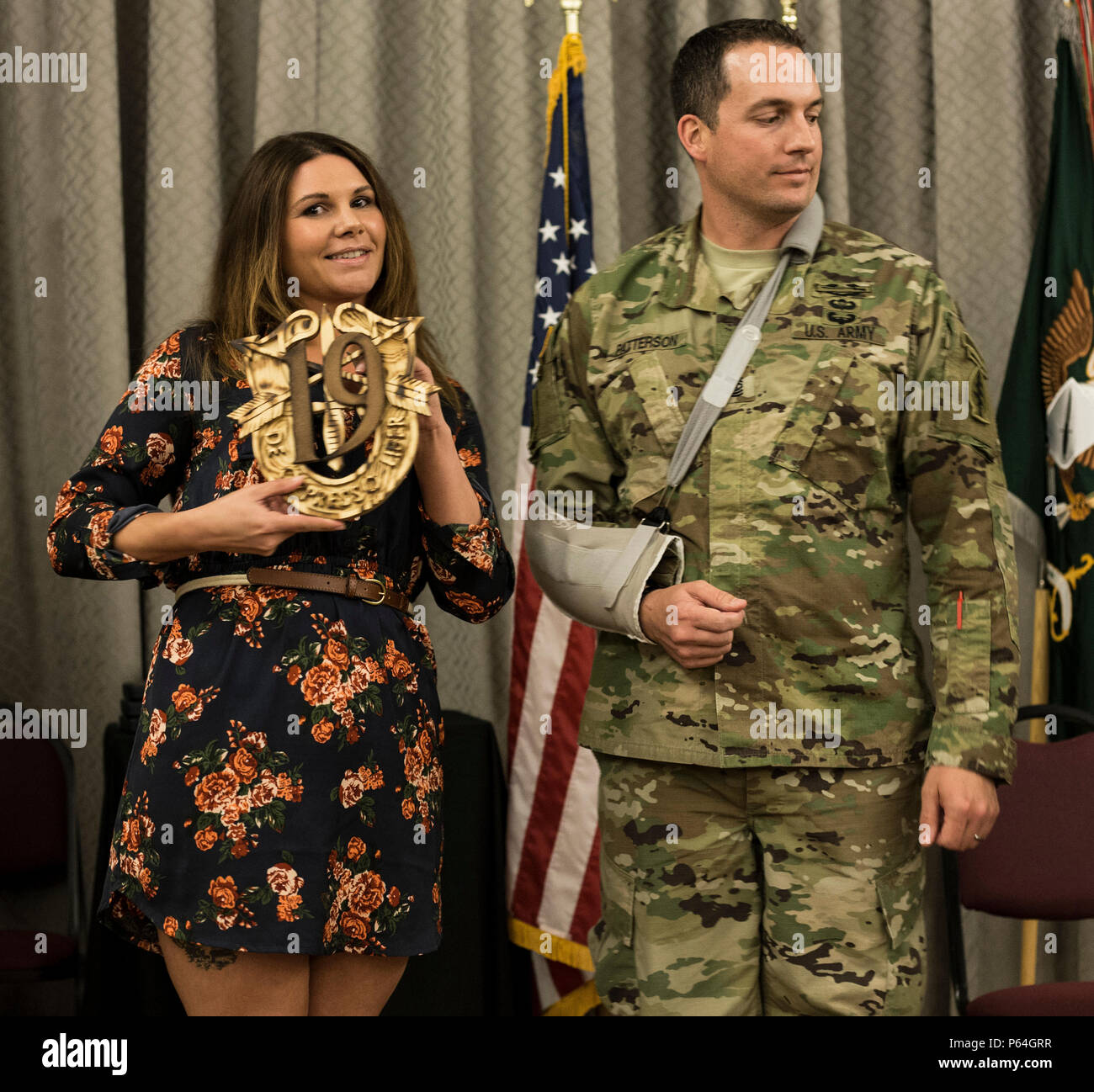 Sarah Vargo, J9 contractor and Gold Star widow, receives a special