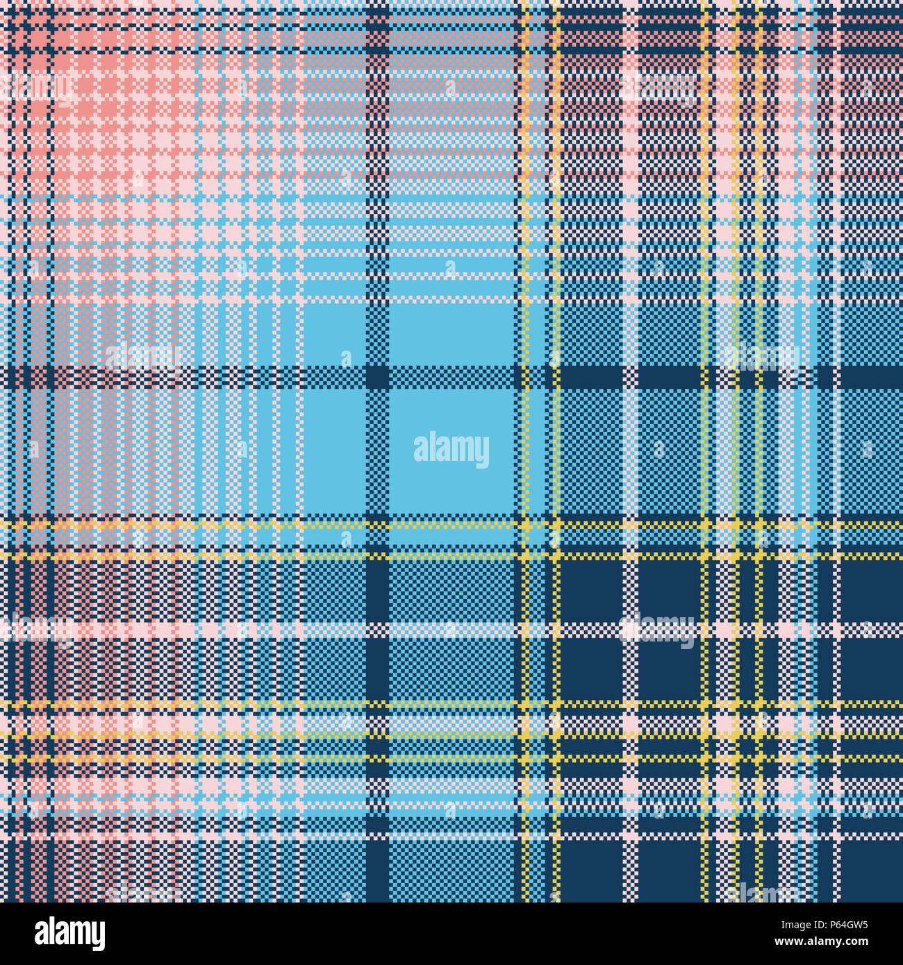 Pixel seamless pattern check fabric texture. Vector illustration Stock ...