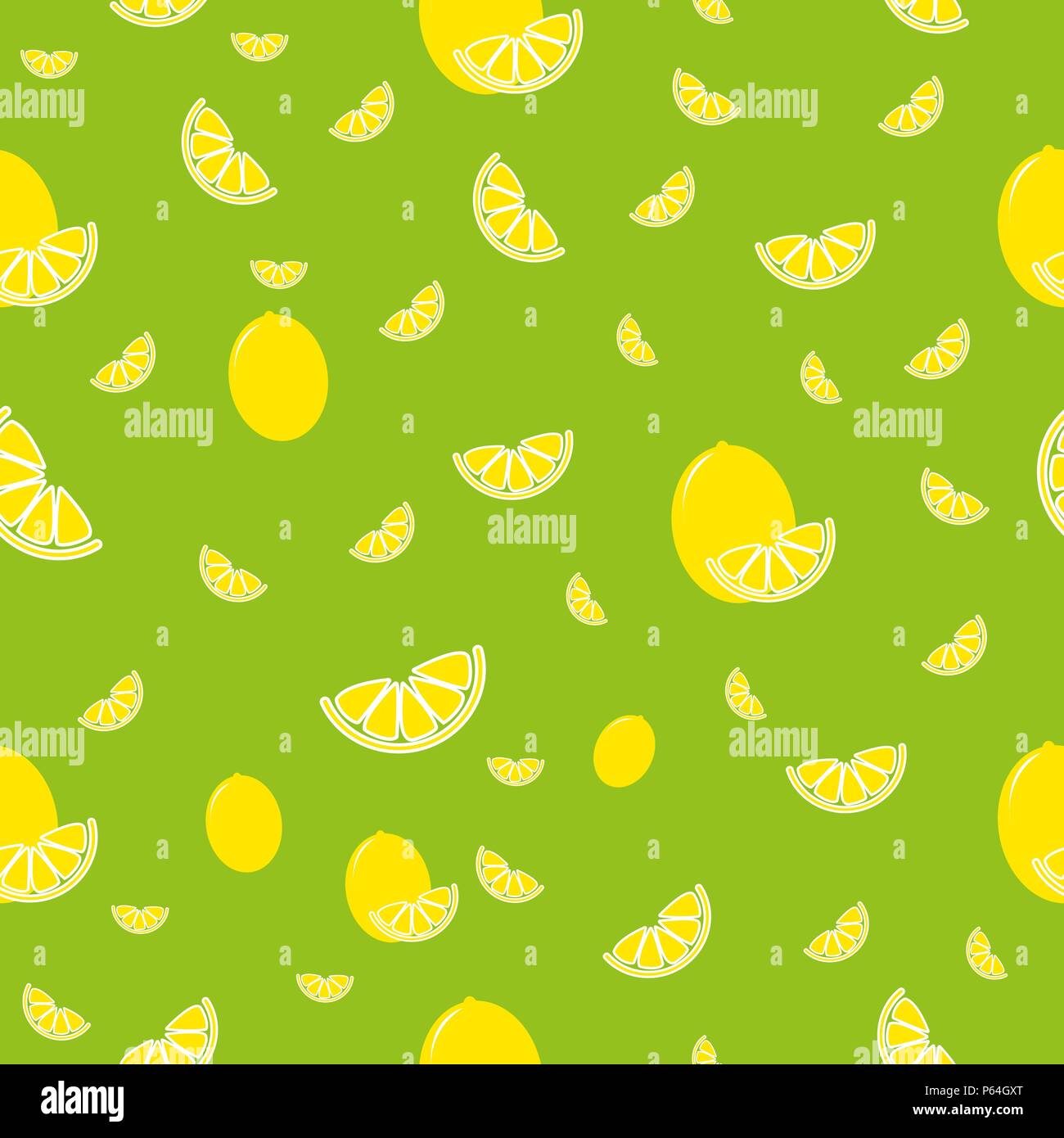 Pattern with colored lemon on green background, background from the cut lemons .EPS 10. Stock Vector