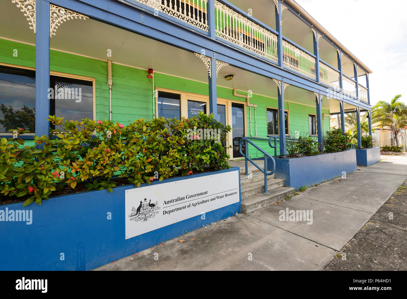 Old colonial building housing the Department of Agriculture and Water Resources, Thursday Island, Torres Strait Islands, Far North Queensland, FNQ, QL Stock Photo