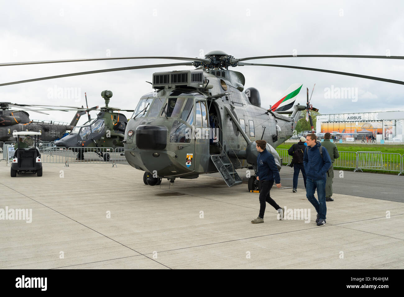 Anti-submarine warfare, search and rescue and utility helicopter Sikorsky SH-3 Sea King. German Navy. Exhibition ILA Berlin Air Show 2018. Stock Photo