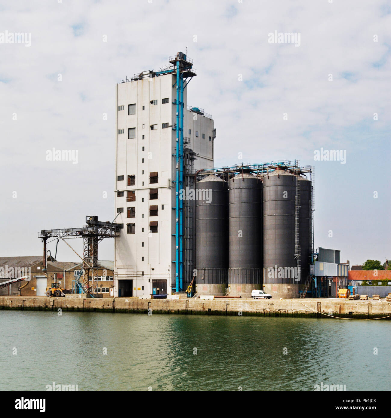 Grain storage facility, Lowestoft, Suffolk, UK Stock Photo Alamy