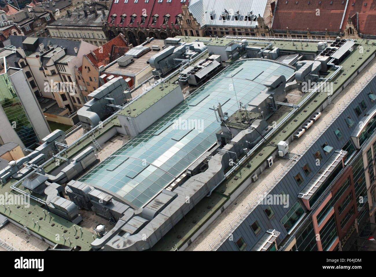 Glass panelled roof, Wroclaw, Poland Stock Photo