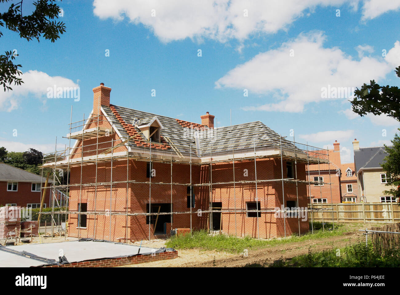 Housing development under construction, Ipswich, Suffolk, UK Stock