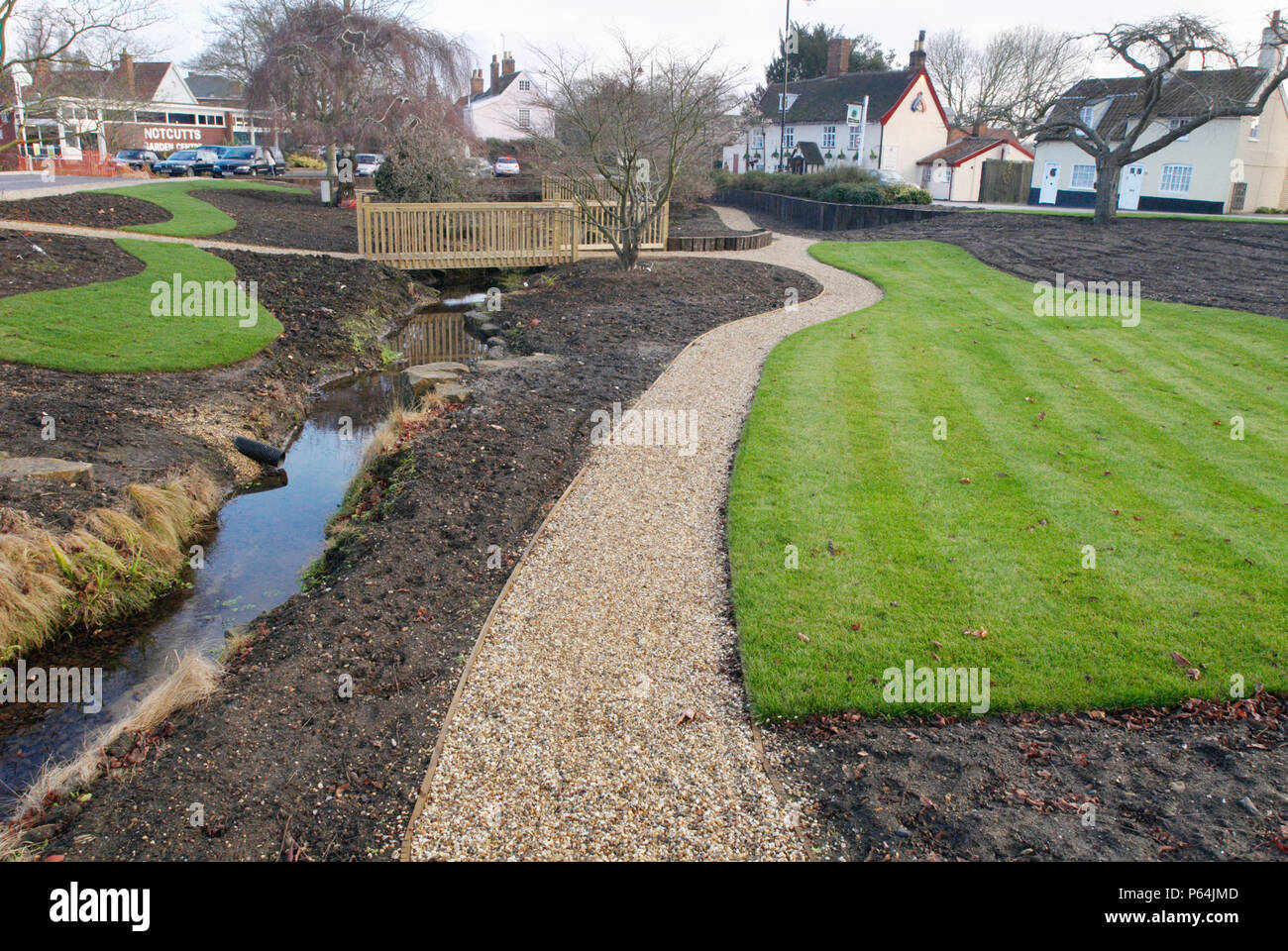 New landscaped land, Woodbridge, Suffolk, UK Stock Photo Alamy