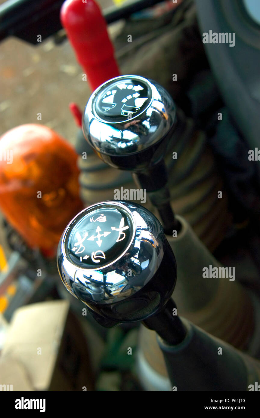 Control levers on JCB excavator Stock Photo Alamy