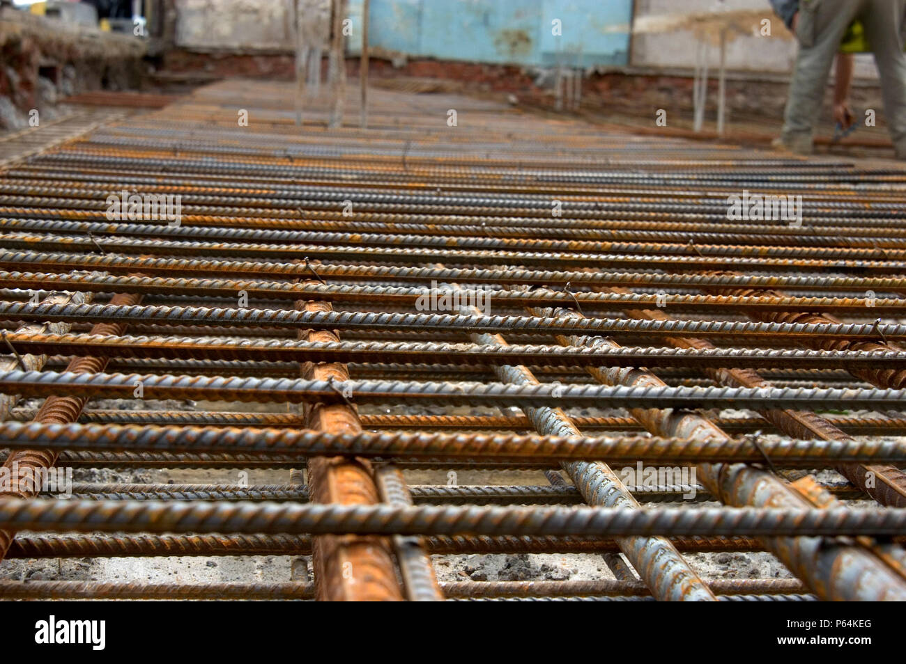 Reinforced steel bars, coils Stock Photo Alamy