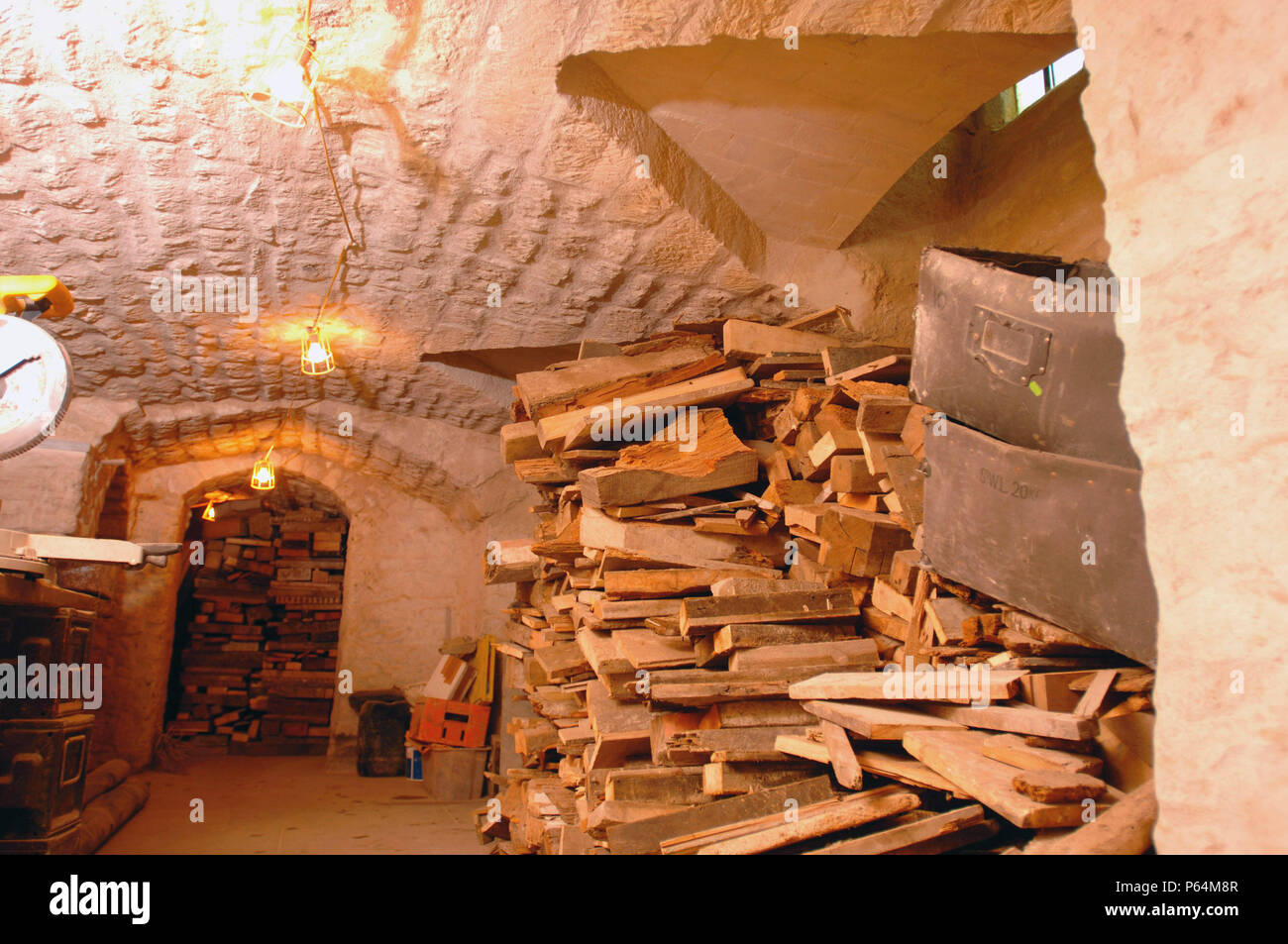 The Merchant's House in Shepton Mallet, Somerset. Buildings at risk register. The vaulted cellar