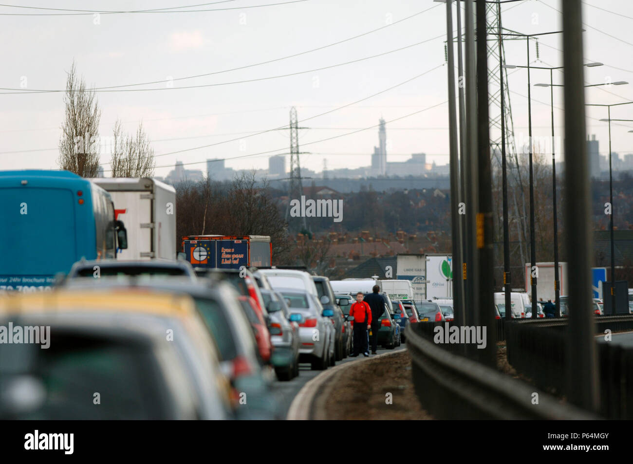 Traffic jam on English motorway Stock Photo Alamy