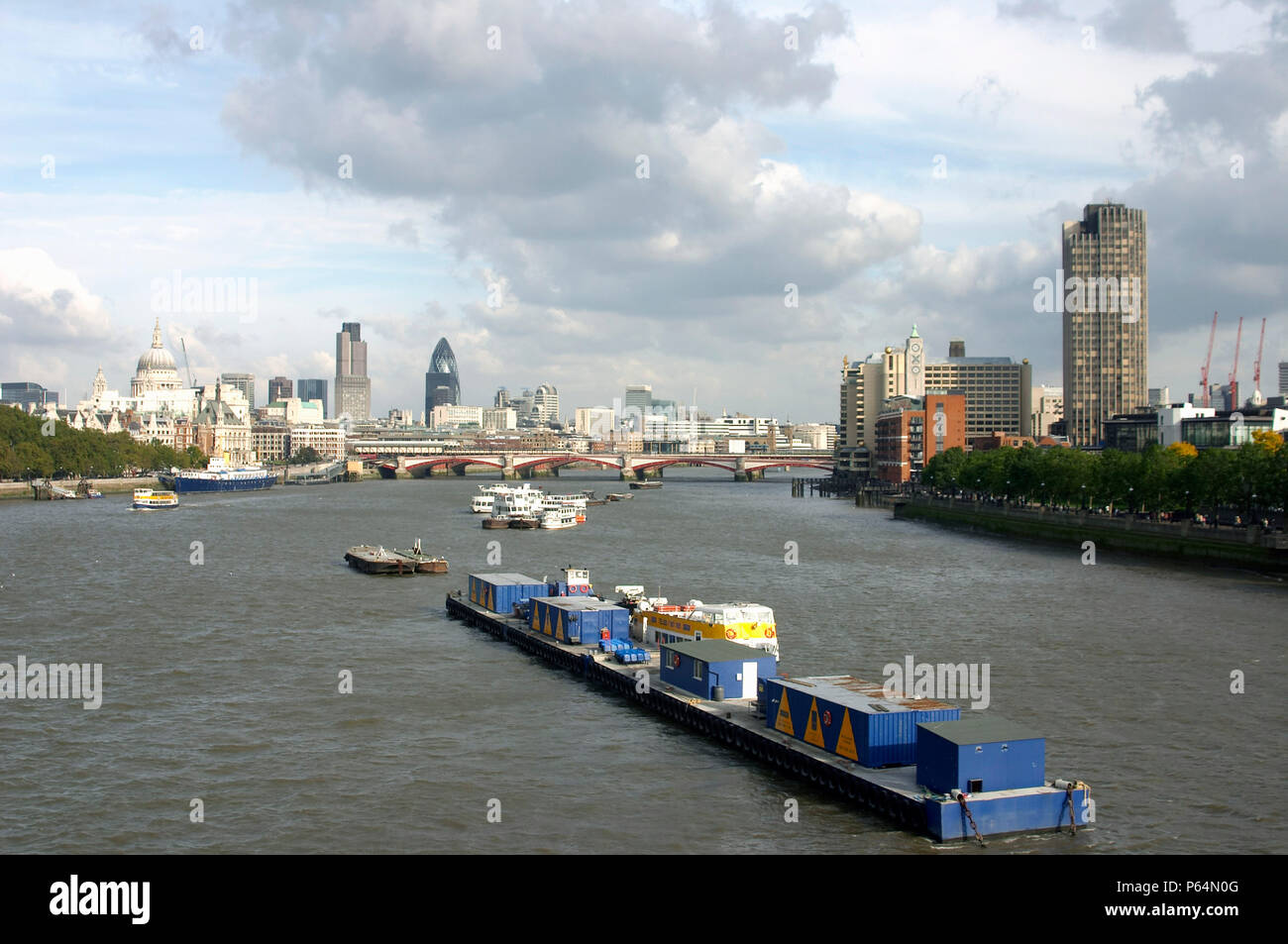 Views of The Thames and City of London from Waterloo Bridge, London, UK Stock Photo