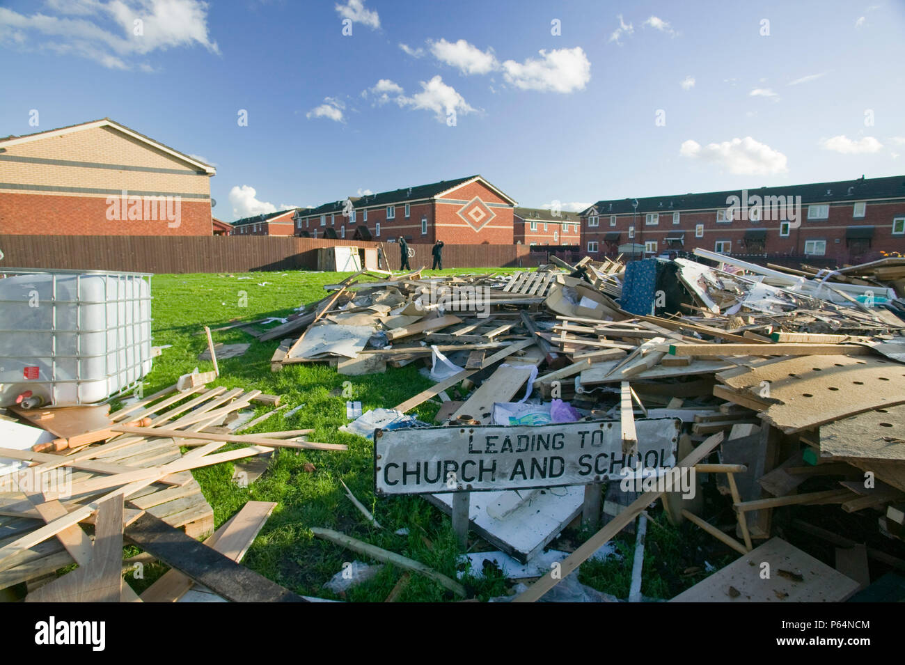 Illegal fly tipping in Salford Manchester UK Stock Photo - Alamy