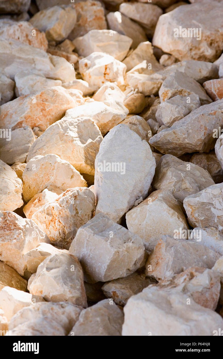 Construction Materials - Rocks used as a base for roadwork Stock