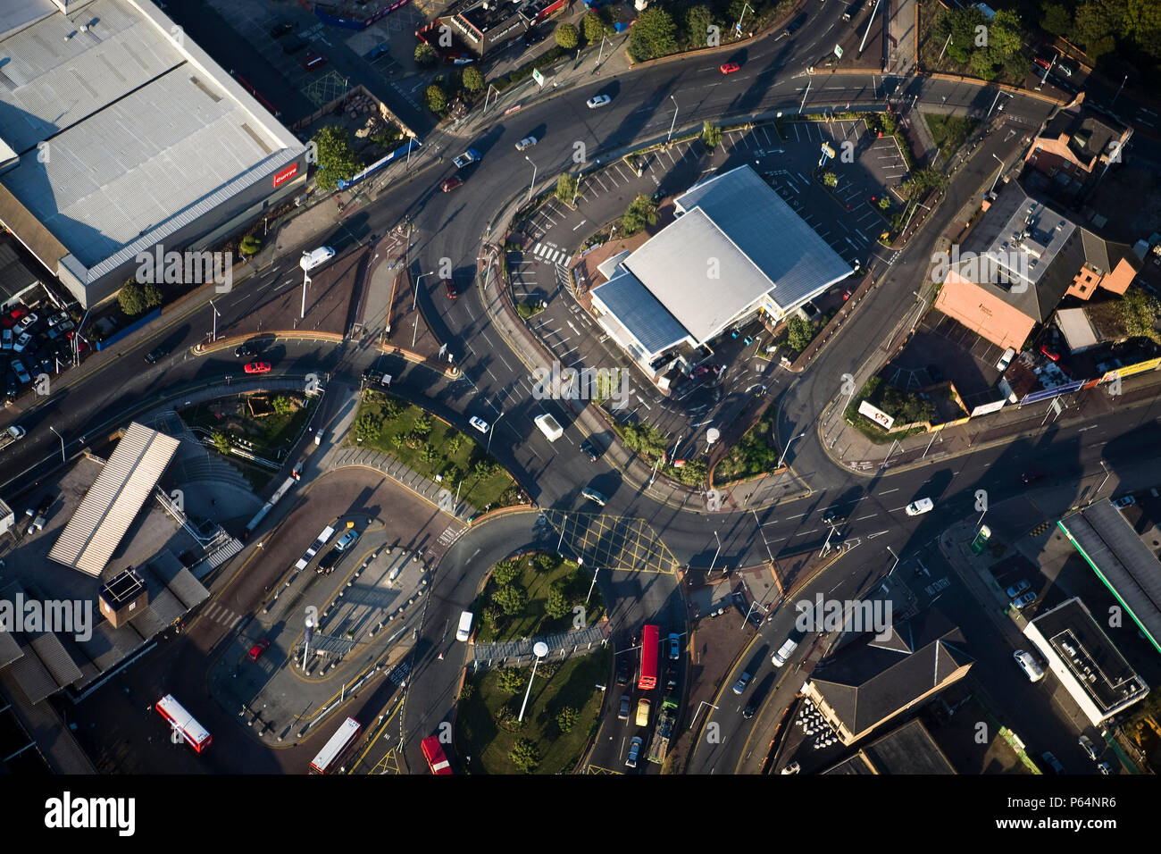 Aerial View Suburban Landscape Stock Photo