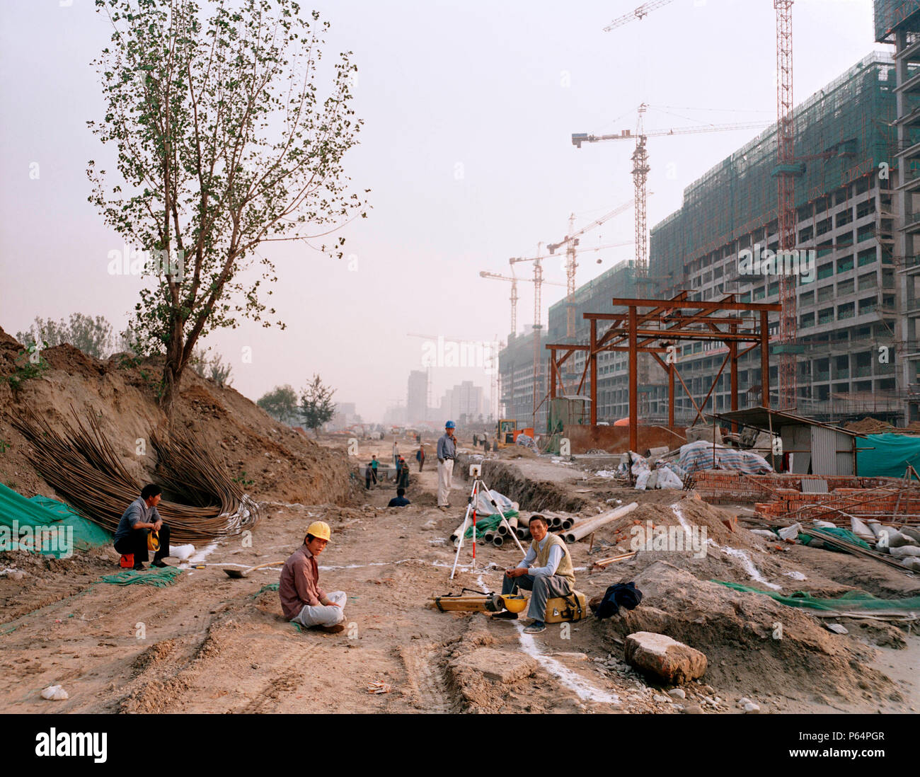 Construction site in Northwest Beijing near Olympics site, Beijing, China Stock Photo