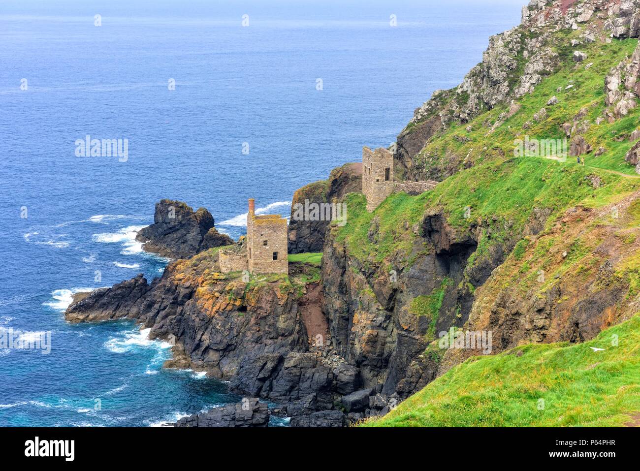 The Crowns engine houses, Botallack tin mines, Penwith, Cornwall, England UK Stock Photo