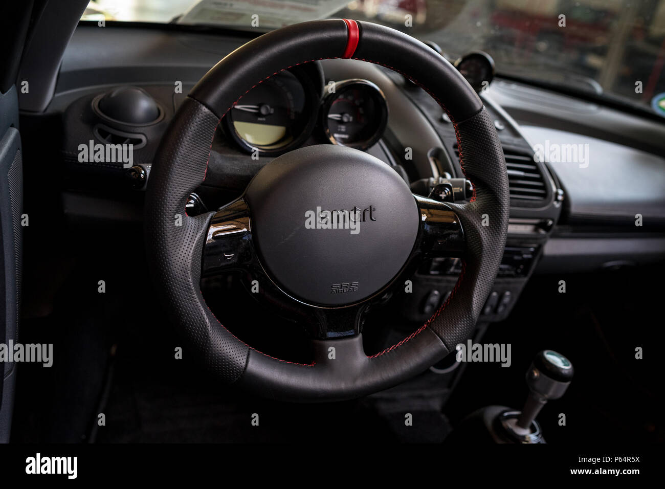 Interior Of A Sports Car Smart Roadster Brabus 2004 Black