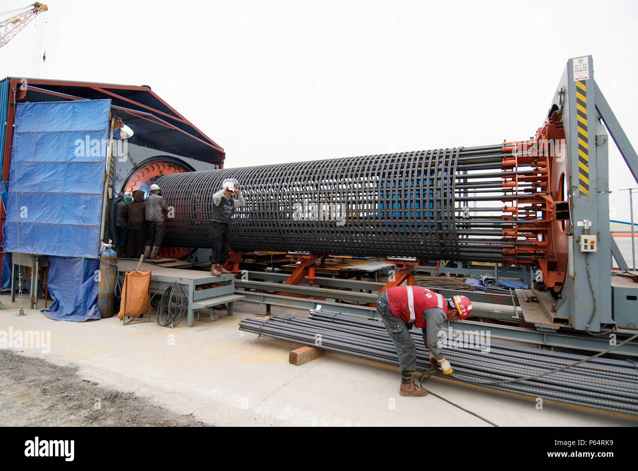 Automated rig for assembly of reinforcement cages for large diameter bored piles for Incheon