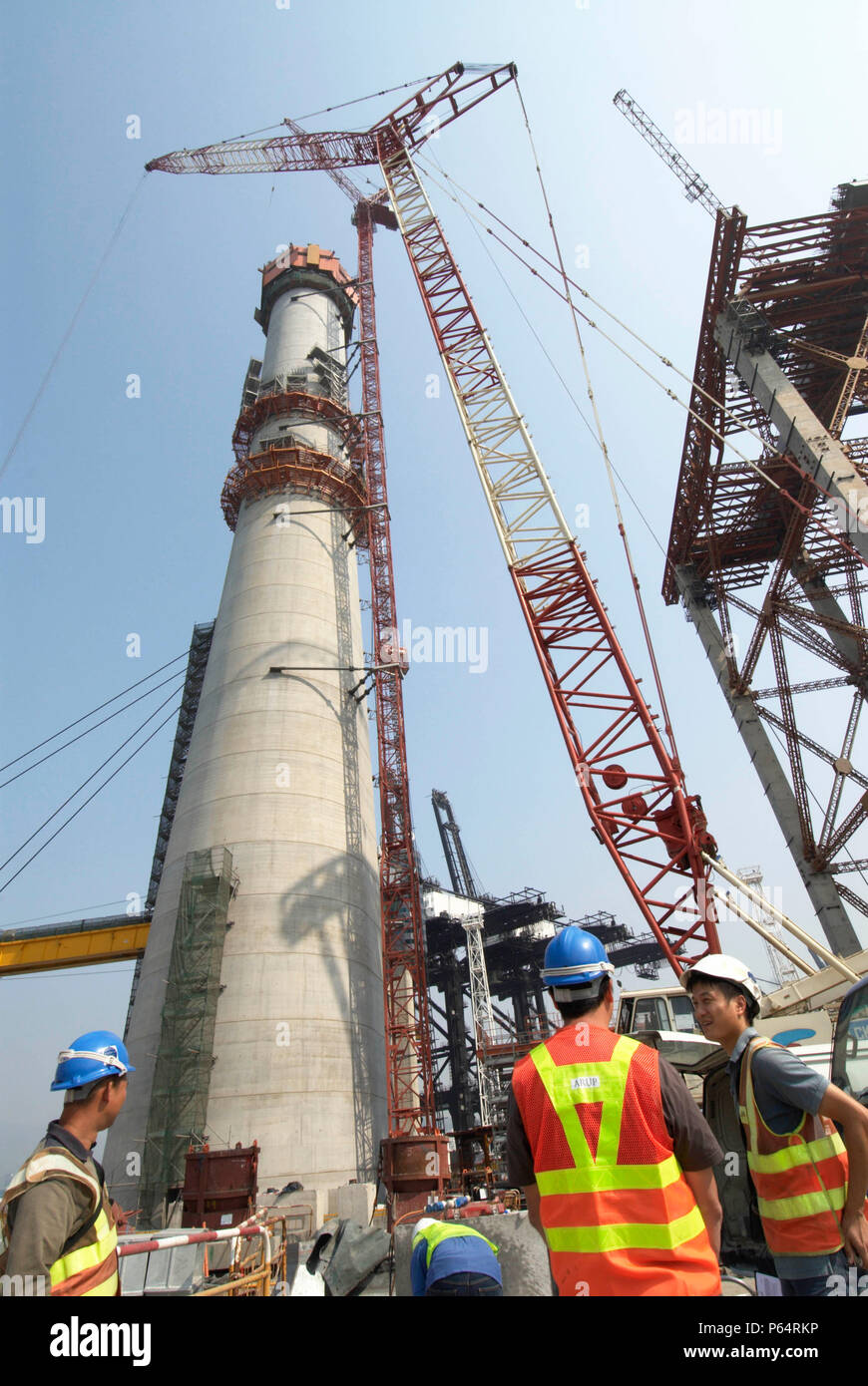 Pylon construction at Stonecutters Bridge in Hong Kong Stock Photo Alamy