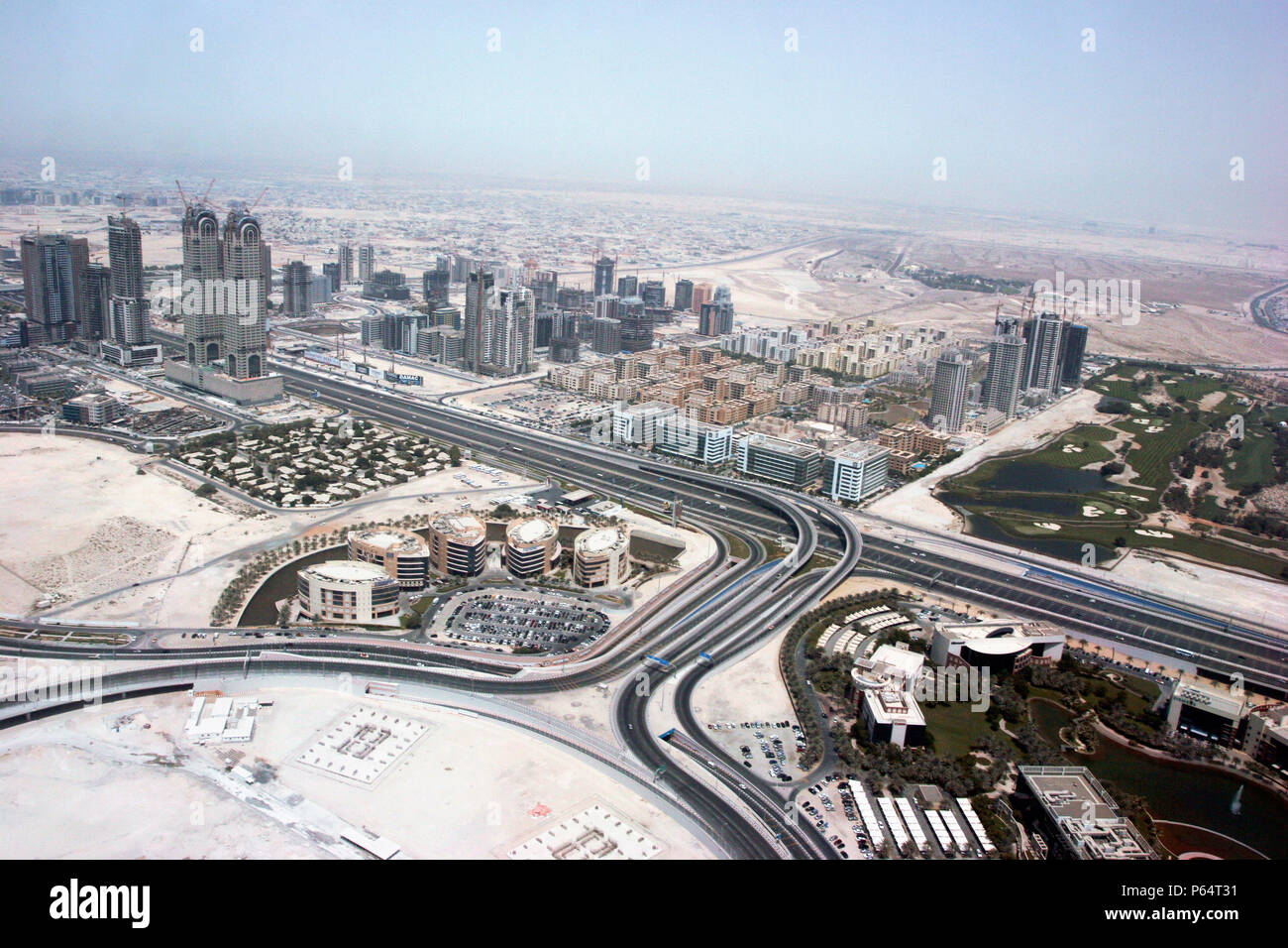 Aerial of Dubai, United Arab Emirates, July 2007. Stock Photo