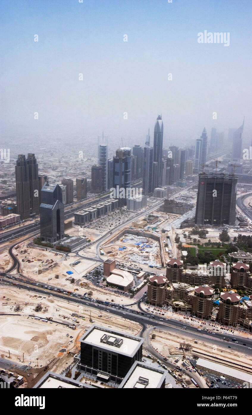 Burj Dubai, Construction Site Dubai, United Arab Emirates, May 2007. Stock Photo