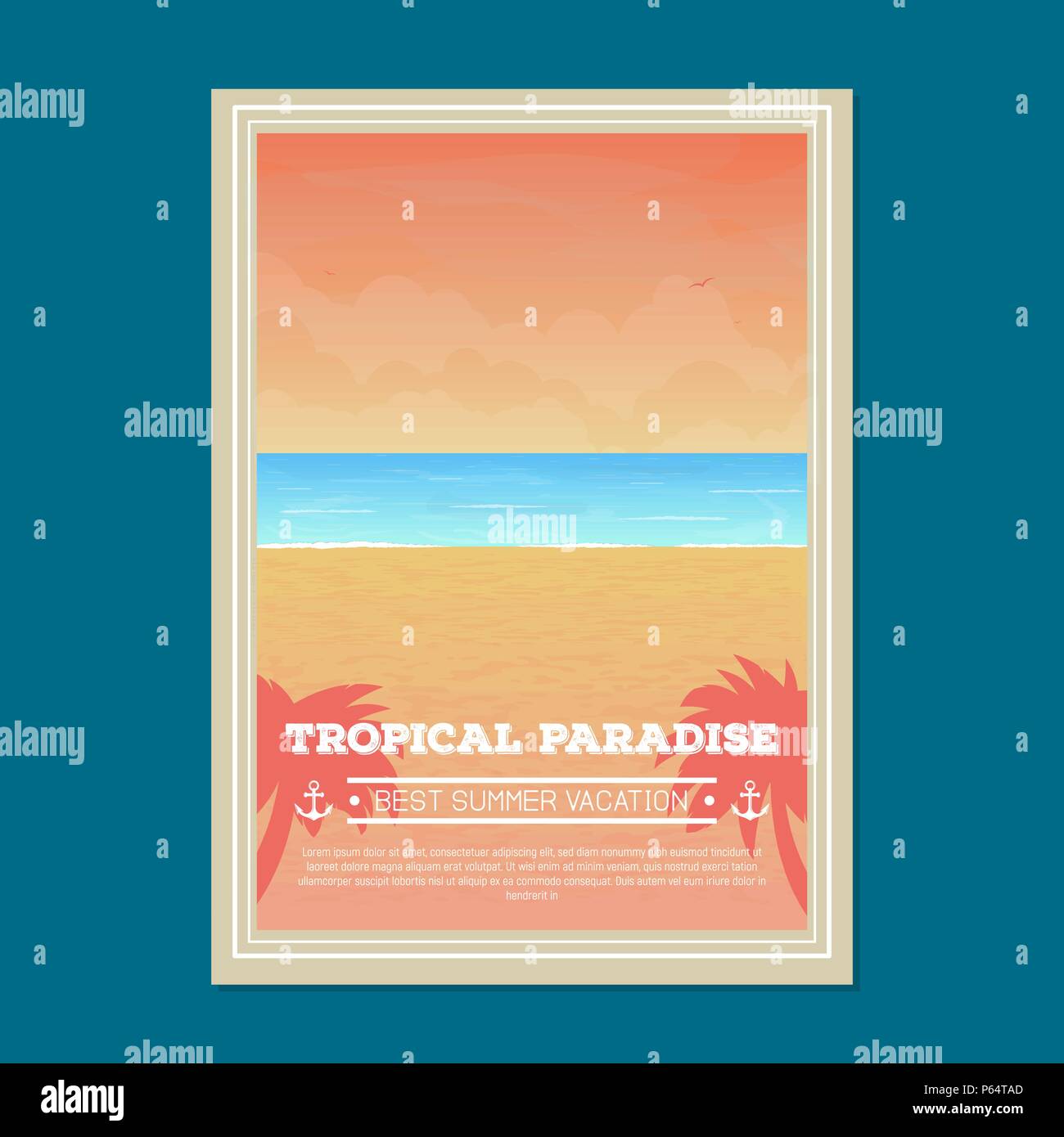 Summer beach holiday banner Stock Vector