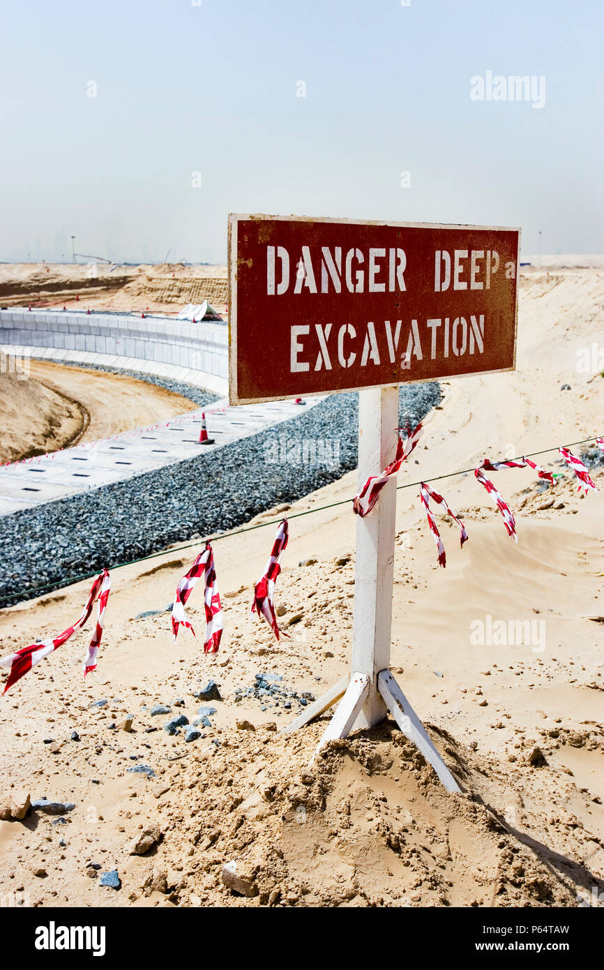 Construction Site, LAGOONS Dubai, United Arab Emirates, April 2007. Launched in April 2006, The Lagoons is a 21 million m2 waterfront project with an  Stock Photo