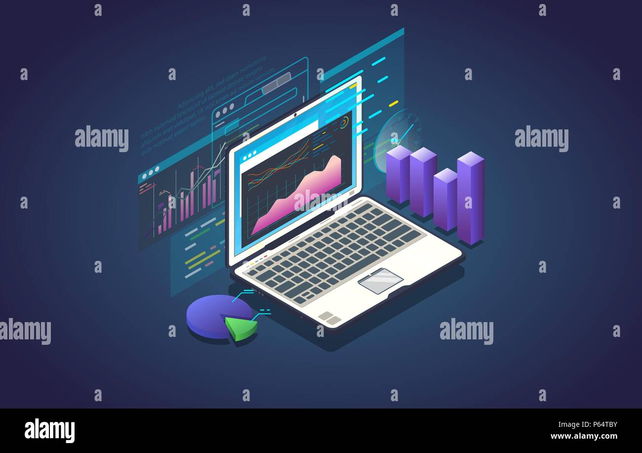 Data analysis banner Stock Vector