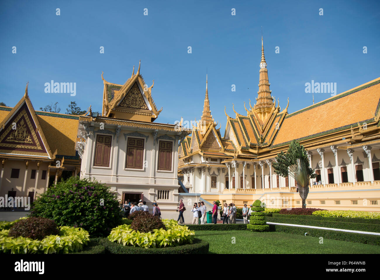 the Throne Hall of the Royal Palace in the city of Phnom Penh of ...