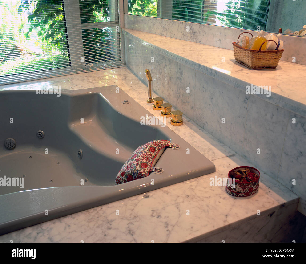 Partial view of a bathtub Stock Photo