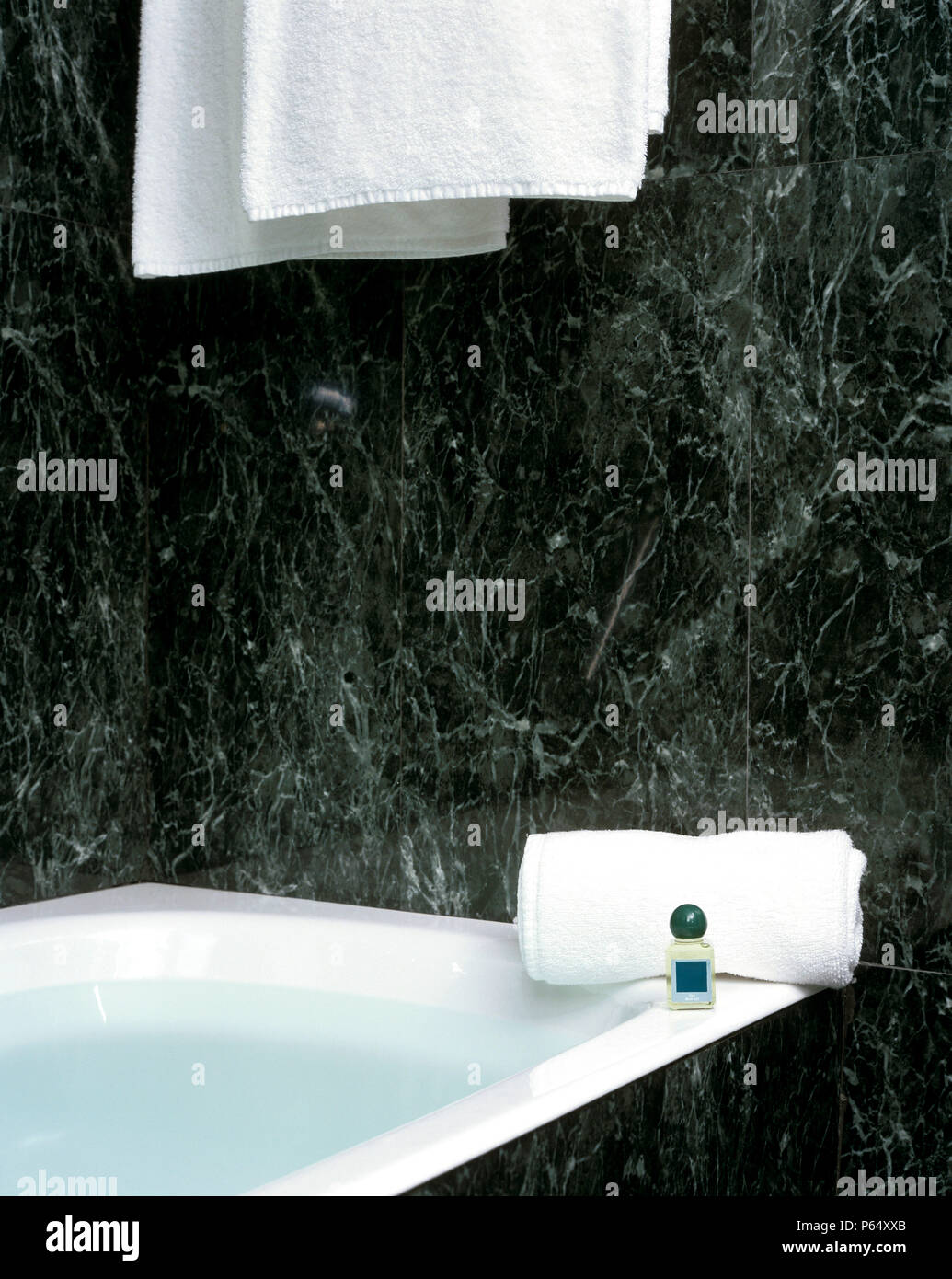 Partial view of a bathtub Stock Photo