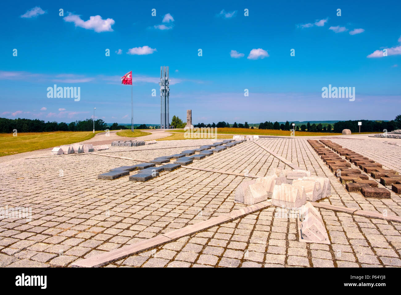 Grunwald, Warmian-Masurian / Poland - 2018/06/16: Grunwald battlefield monument and museum of historic battle between Poland, Lithuania and Teutonic K Stock Photo