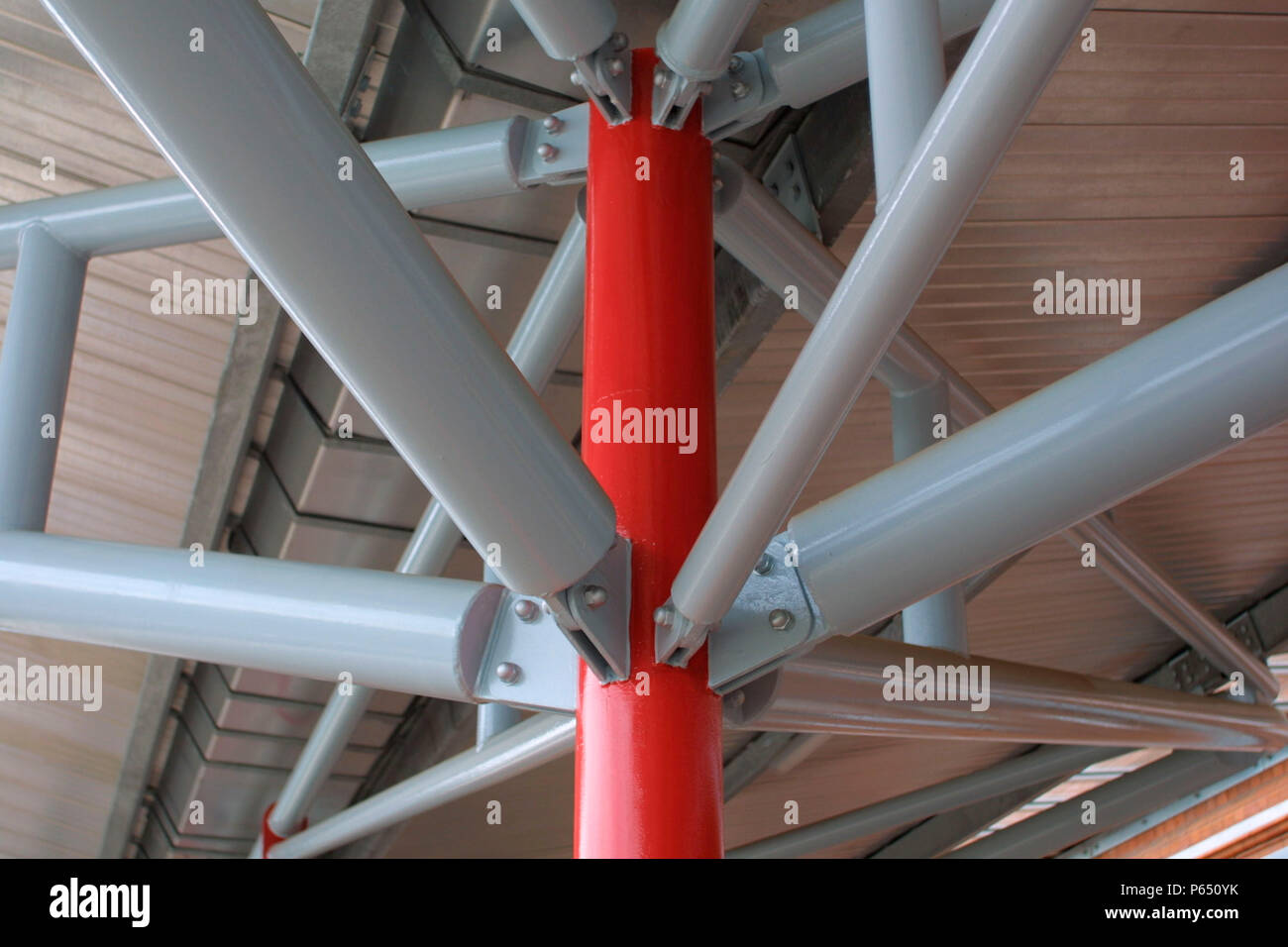 A close up view of the canopies at Rugby station. 2004. Stock Photo