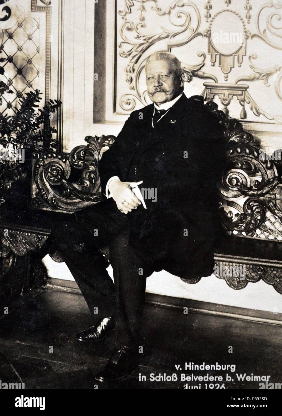 President Paul Von Hindenburg (1847 â€ì 2 August 1934) Prussian-German field marshal, statesman, and politician, and served as the second President of Germany from 1925 to 1934. Stock Photo