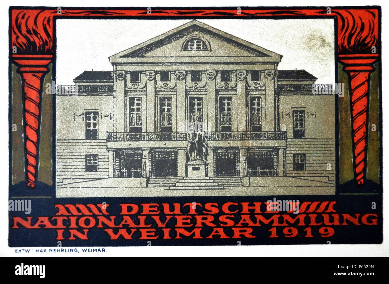 The German national assembly in Weimar in 1919 Stock Photo
