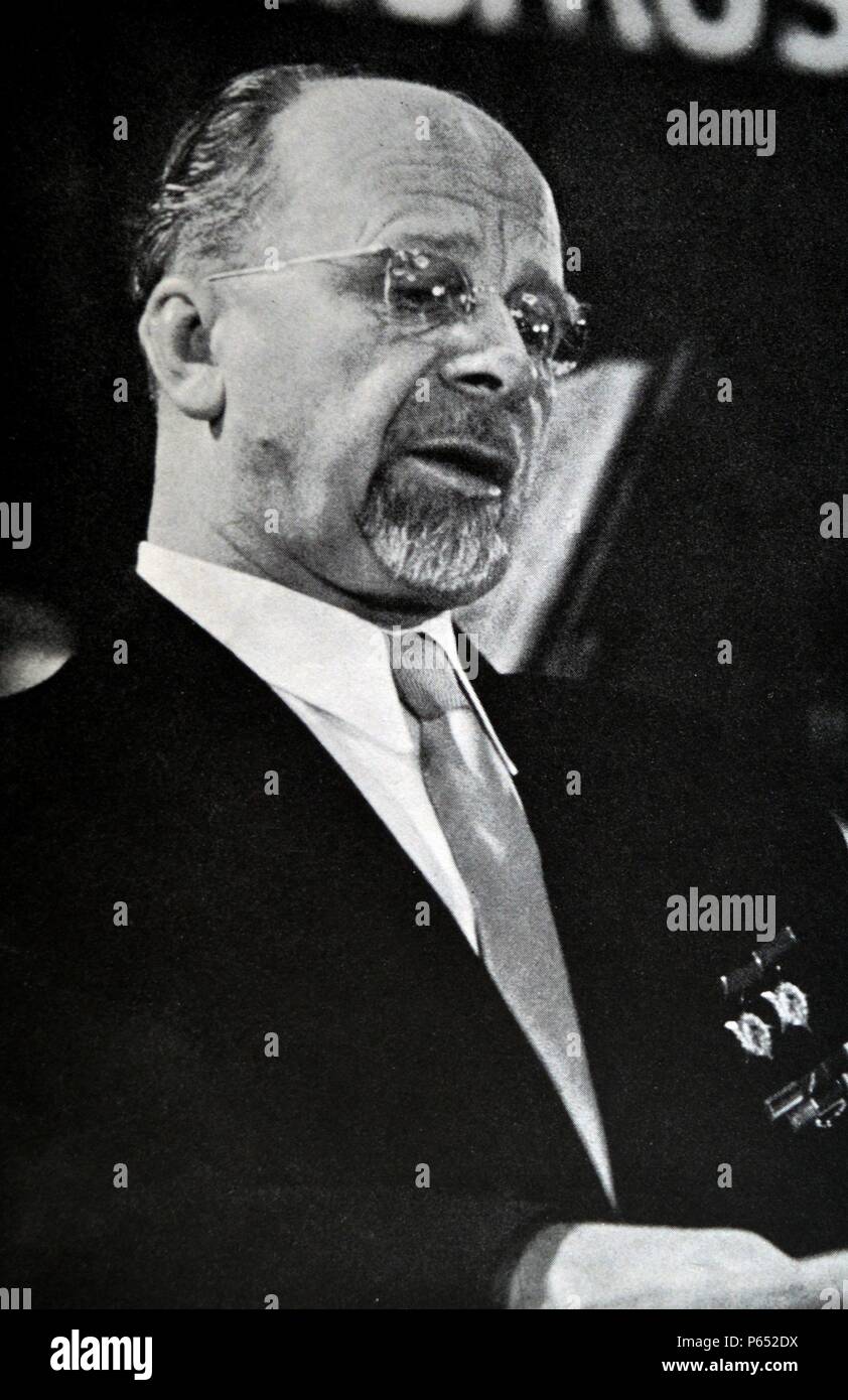 Walter Ulbricht (30 June 1893 – 1 August 1973) German communist politician. secretary of the Socialist Unity Party, and as such the actual leader of East Germany, from 1950 to 1971 Stock Photo