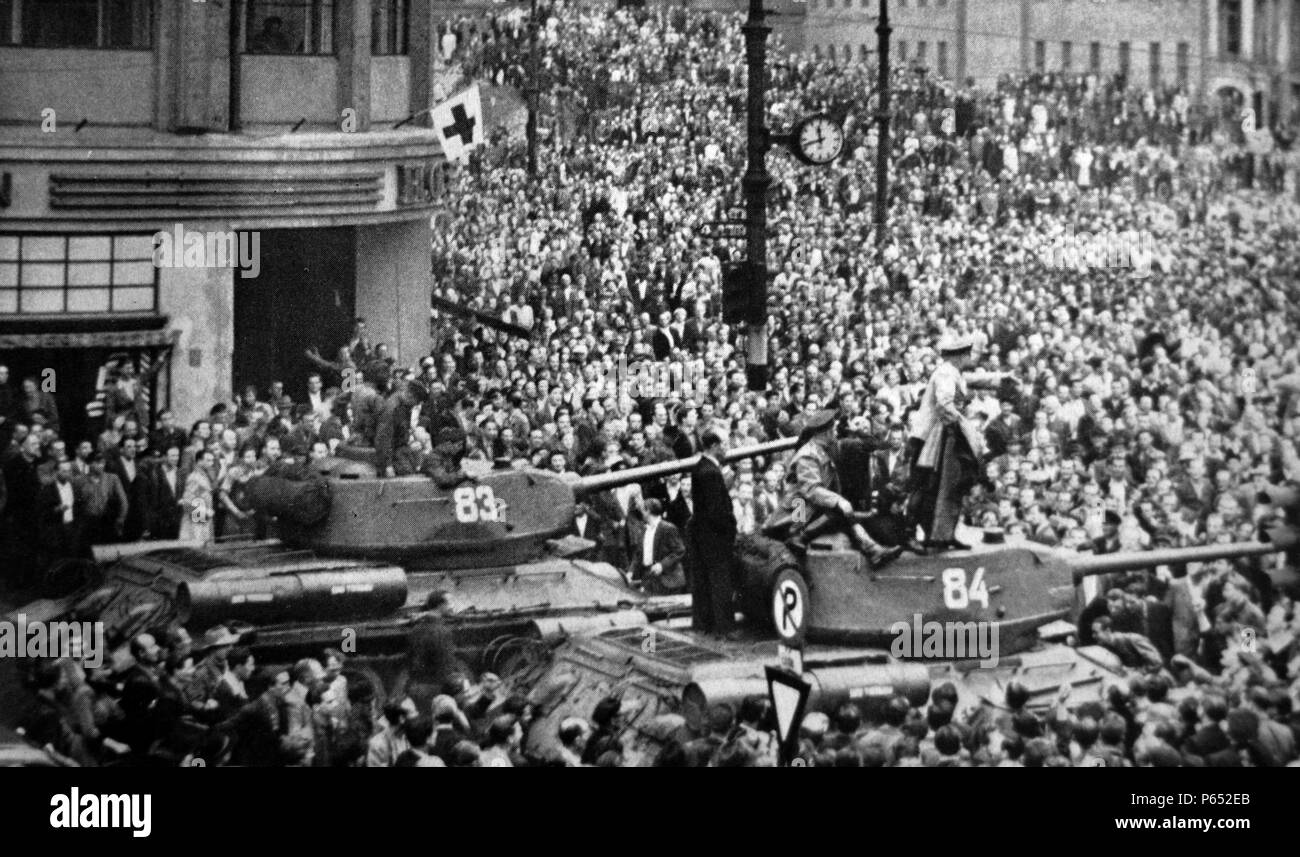 The Uprising of 1953 in East Germany was violently suppressed by tanks of the Group of Soviet Forces Stock Photo